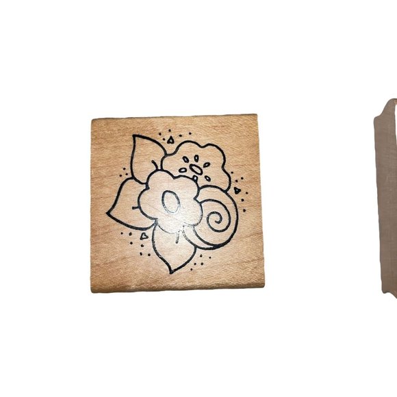 Lot 2 Vintage DOTS Alias Smith & Rowe Wood Rubber Stamps Confetti Posey Bunch - Picture 2 of 6